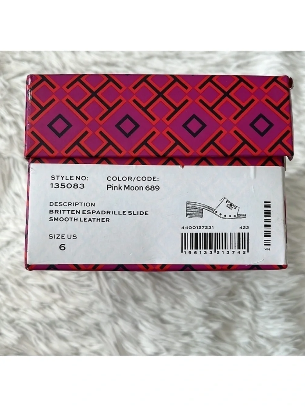Tory Burch Women’s Pink moon Leather Slide Sandals with Gold Logo size 6